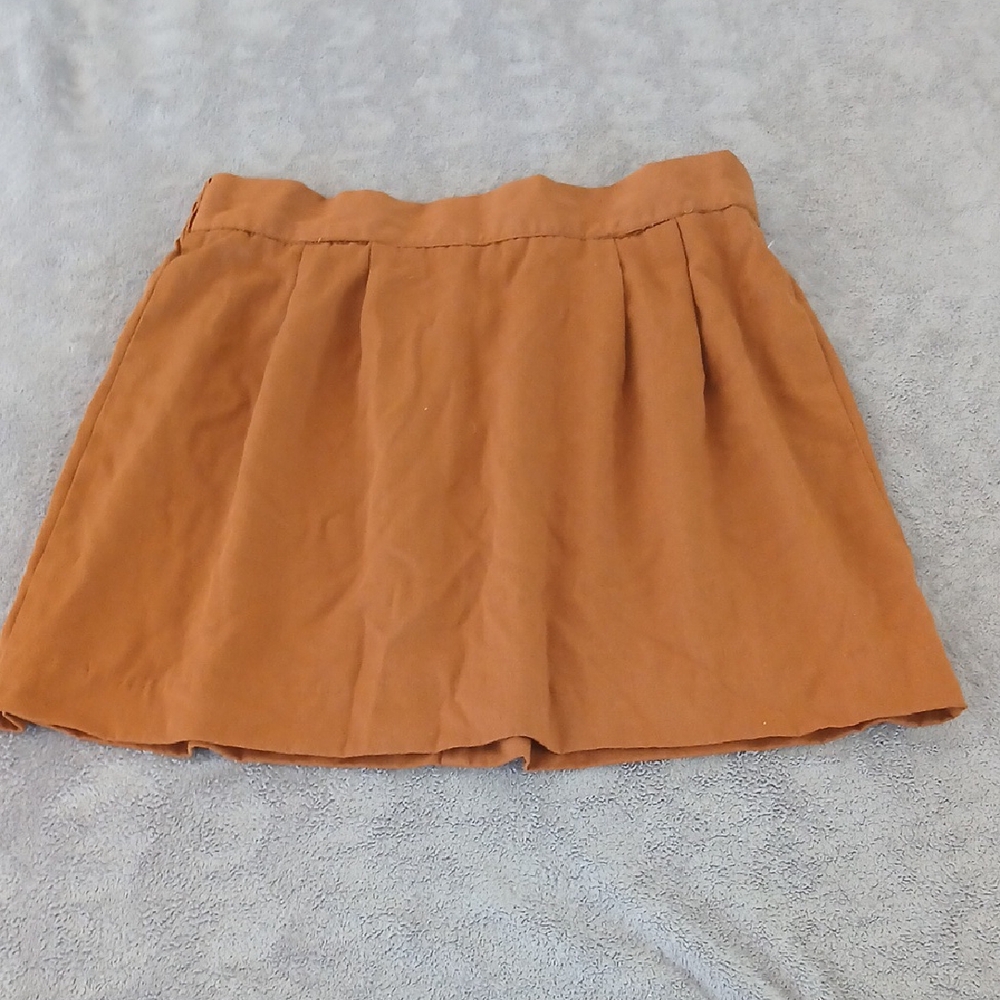 Venezia Copper Pleated Mini Skirt